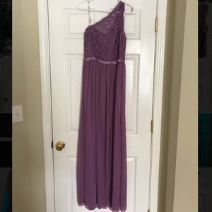 David’s Bridal one shoulder bridesmaid dress